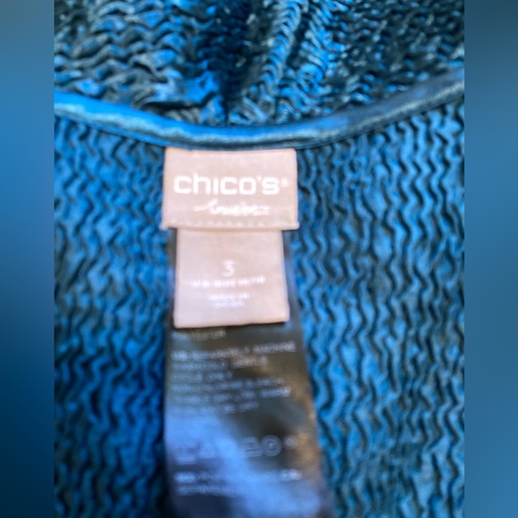 Chicos Dark Teal Blazer Size 3 - Picture 3 of 4